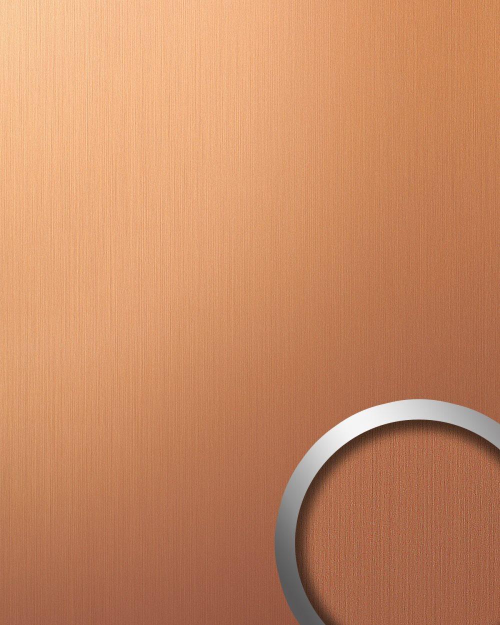 Väggpanel självhäftande WallFace DECO 12432-SA metall utseende slät borstad koppar 2,6 m2