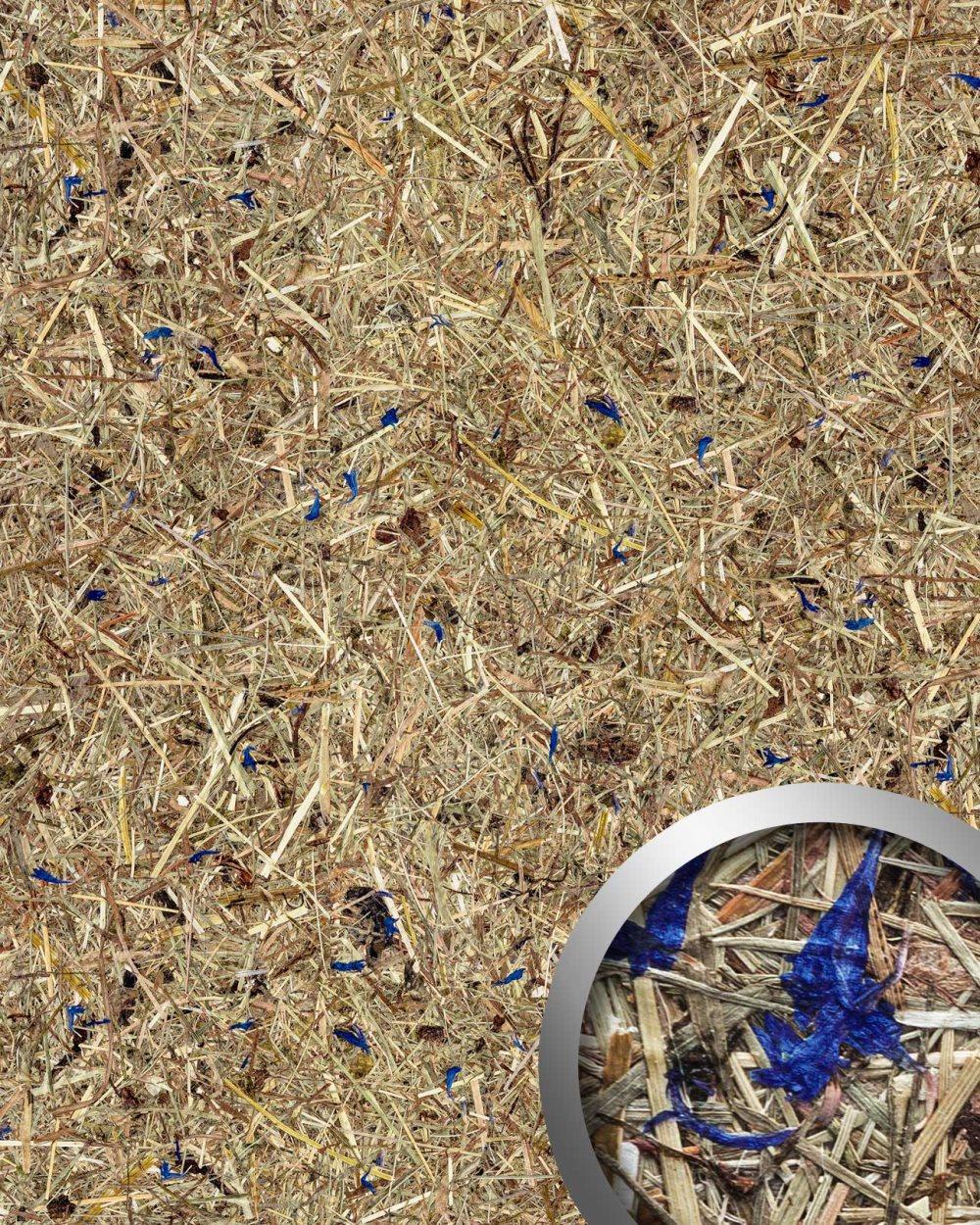 Väggpanel självhäftande WallFace NATURAL AL-11002-SA naturliga obehandlade alpina blommor och gräs texturerad matt med torkade lavendel och blåklint b