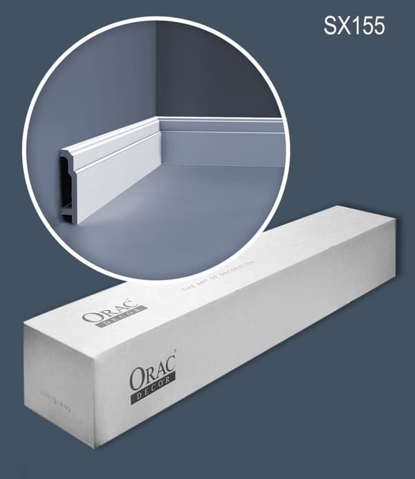 Jalkalistat Orac Decor LUXXUS SX155-box 1 laatikko kanssa 14 listat 28 m