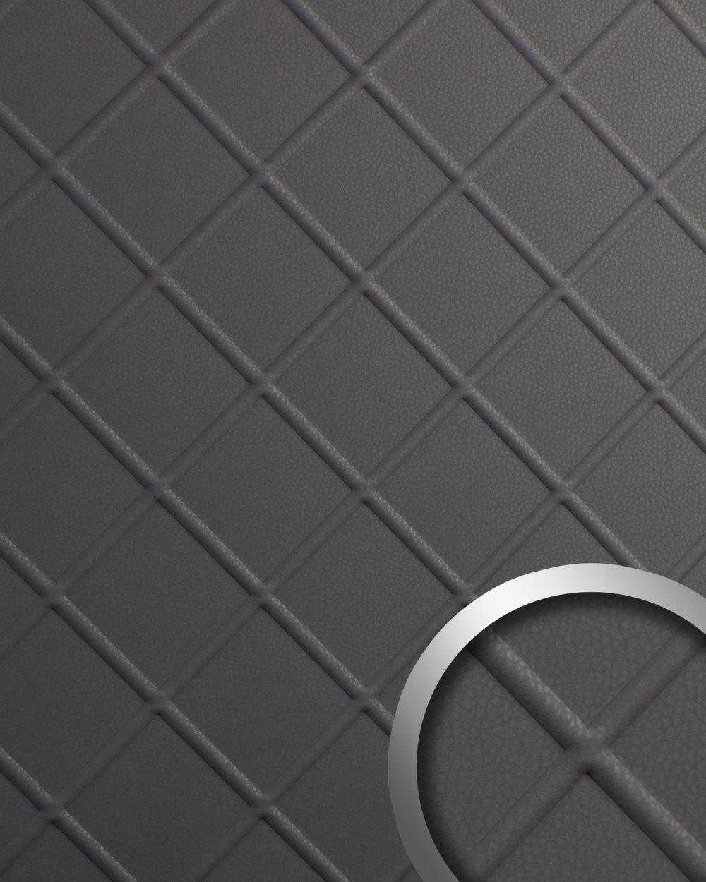 Väggpanel självhäftande WallFace LEATHER 19546-SA läder utseende präglad matt grå 2,6 m2