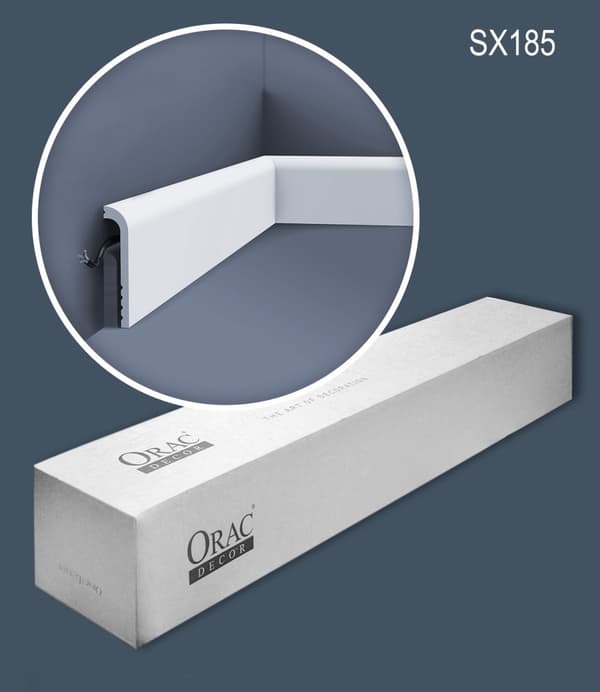 Jalkalistat Orac Decor LUXXUS SX185-box 1 laatikko kanssa 22 listat 44 m