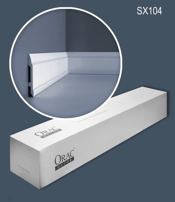 Jalkalistat Orac Decor LUXXUS SX104-box 1 laatikko kanssa 17 listat 34 m