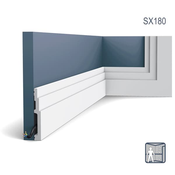 Jalkalistat Orac Decor MODERN SX180-box 1 laatikko kanssa 16 listat 32 m