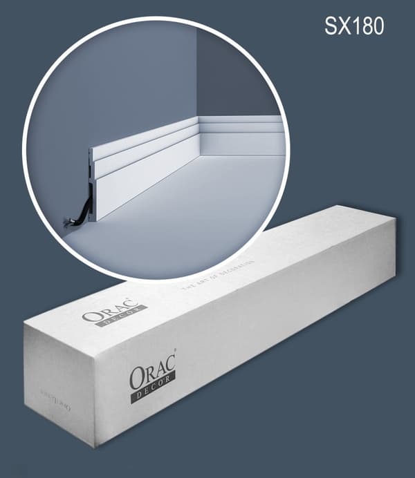 Jalkalistat Orac Decor MODERN SX180-box 1 laatikko kanssa 16 listat 32 m