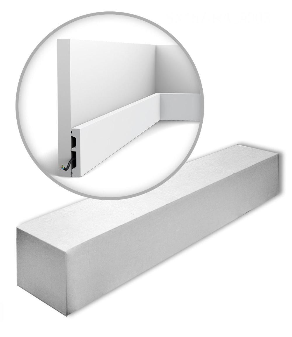 Golvlister Orac Decor AXXENT SX157-RAL9003-box 1 låda innehåller 39 lister 78 m