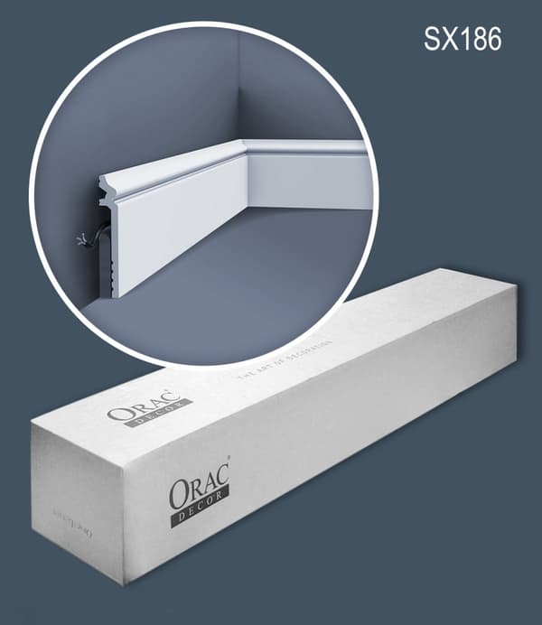 Jalkalistat Orac Decor LUXXUS SX186-box 1 laatikko kanssa 16 listat 32 m
