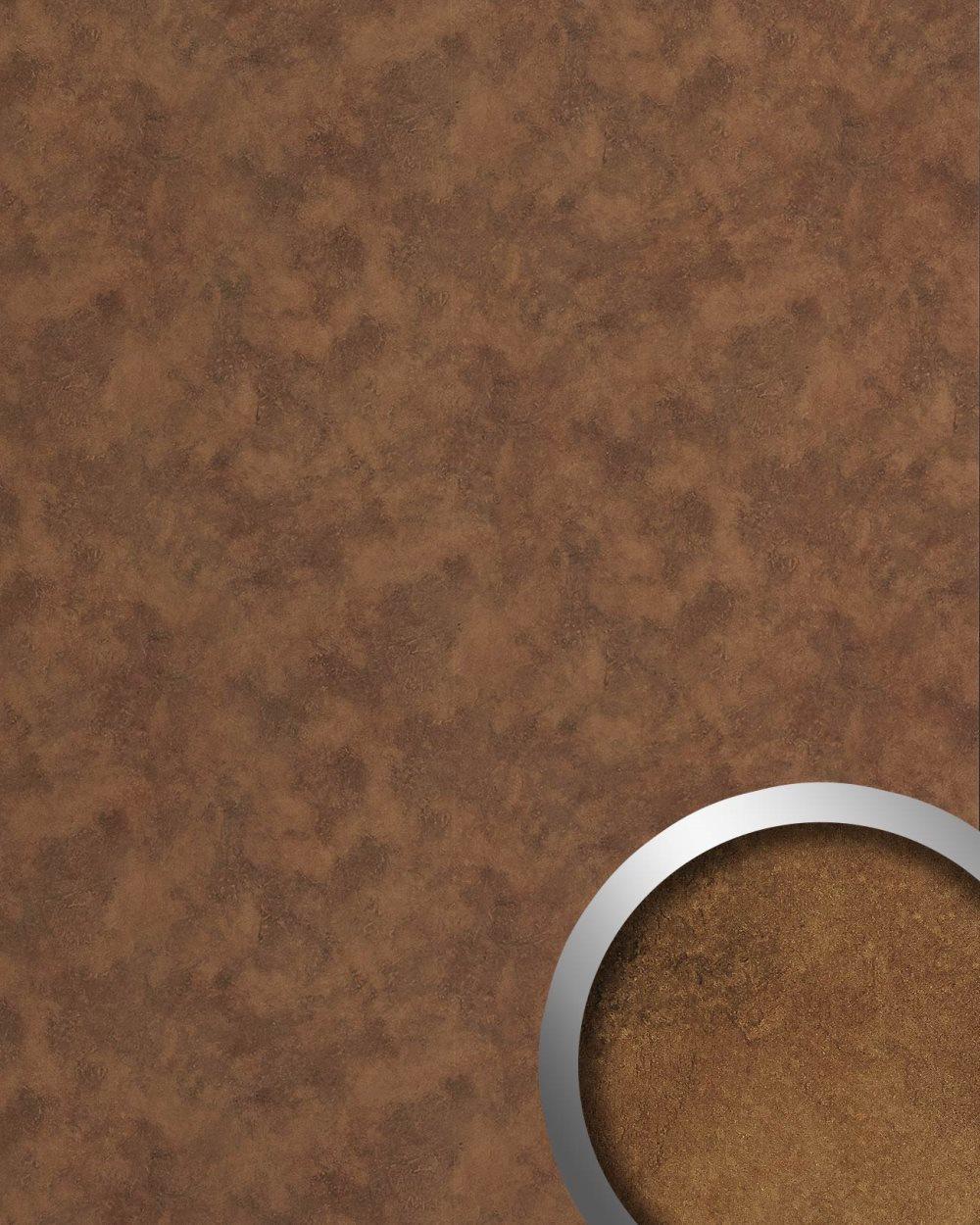 Väggpanel självhäftande WallFace DECO 20186-SA metall utseende slät glansigt brun 2,6 m2