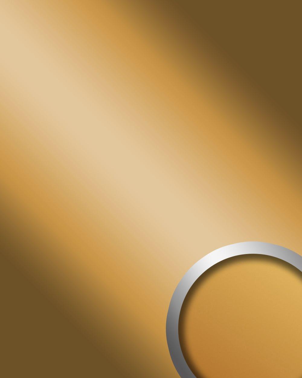 Väggpanel självhäftande WallFace DECO 10187-SA spegel utseende slät speglad guld 2,6 m2