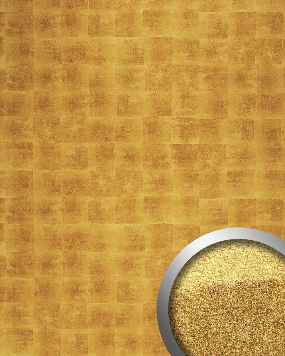 Väggpanel självhäftande WallFace DECO 21392-SA metall utseende slät glansigt guld 2,6 m2