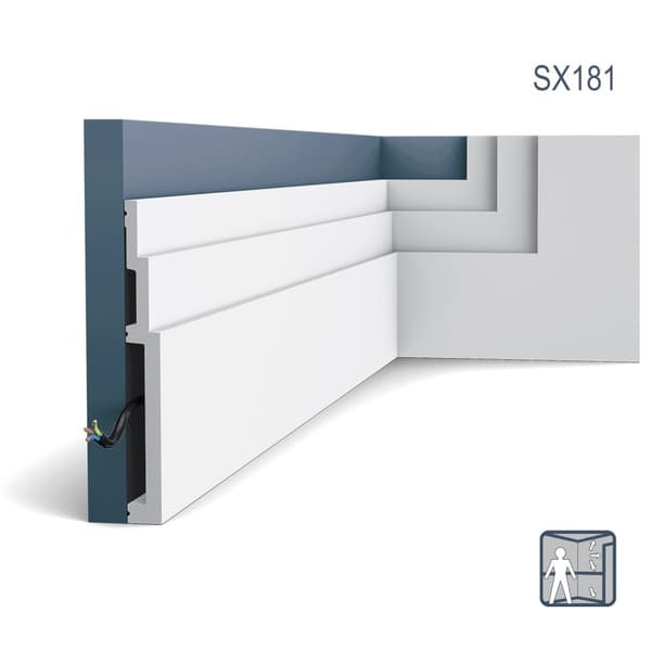 Jalkalistat Orac Decor MODERN SX181-box 1 laatikko kanssa 8 listat 16 m