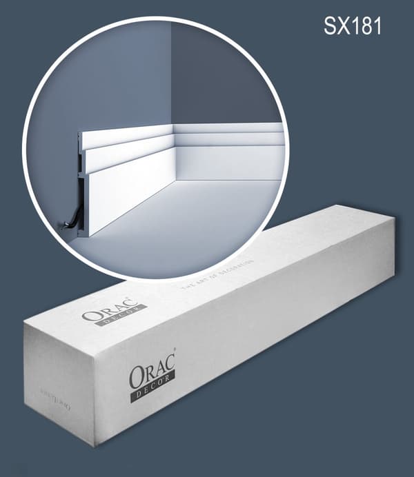 Jalkalistat Orac Decor MODERN SX181-box 1 laatikko kanssa 8 listat 16 m