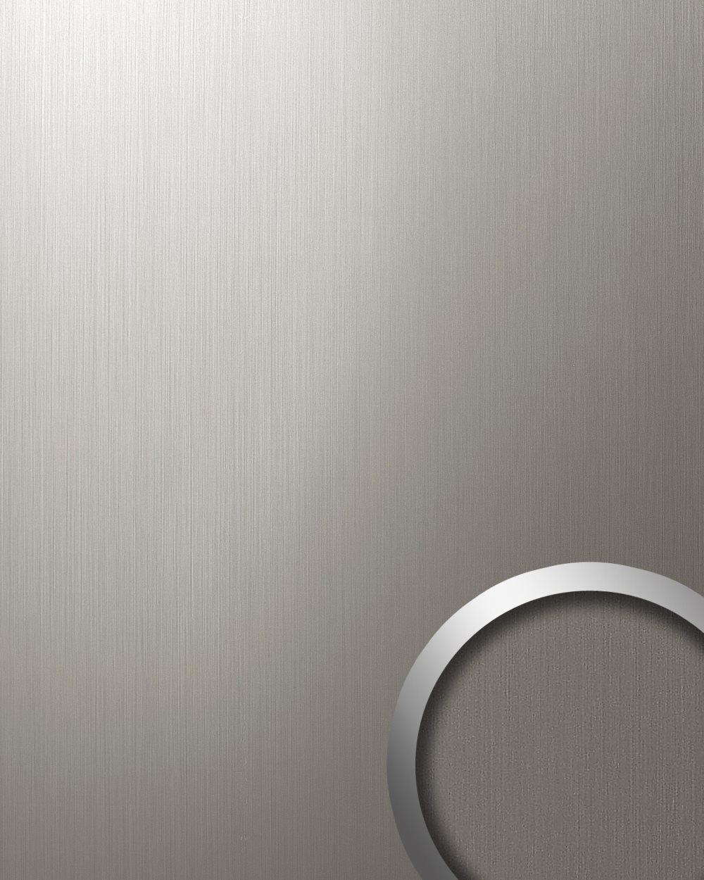 Väggpanel självhäftande WallFace DECO 12431-SA metall utseende slät borstad grå 2,6 m2