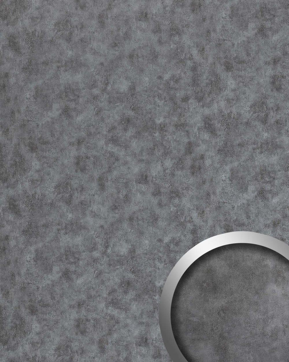 Väggpanel självhäftande WallFace DECO 20190-SA metall utseende slät glansigt silver 2,6 m2