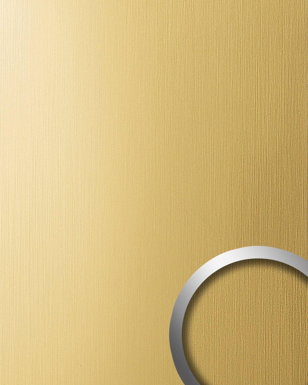 Väggpanel självhäftande WallFace DECO 15298-SA metall utseende slät borstad guld 2,6 m2