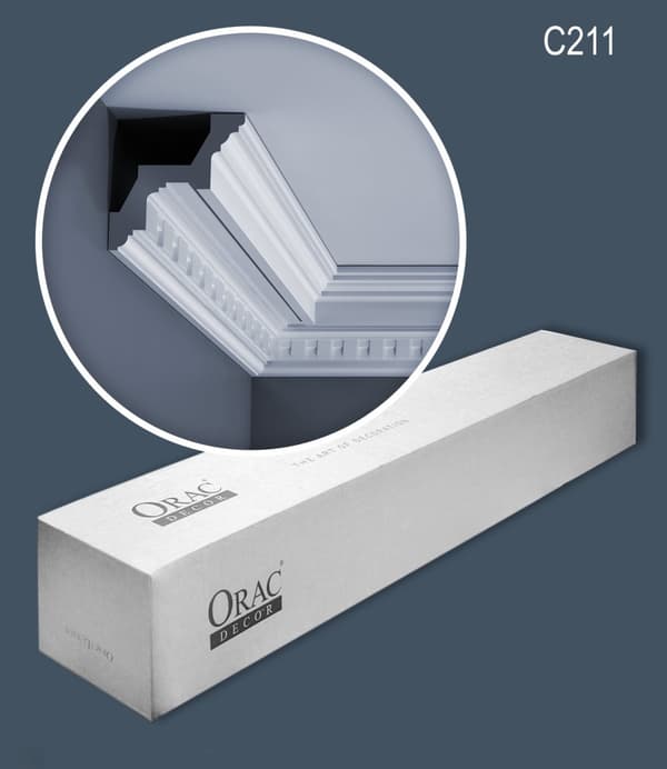 Kattolistat Orac Decor LUXXUS C211-box 1 laatikko kanssa 9 listat 18 m