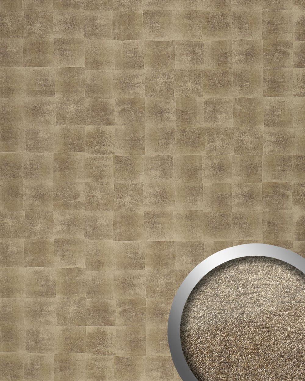 Väggpanel självhäftande WallFace DECO 17846-SA metall utseende slät glansigt brons 2,6 m2