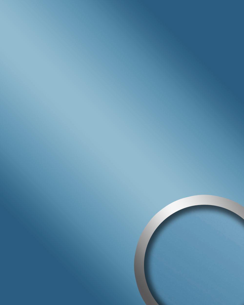 Väggpanel självhäftande WallFace DECO 10210-SA spegel utseende slät speglad blå 2,6 m2