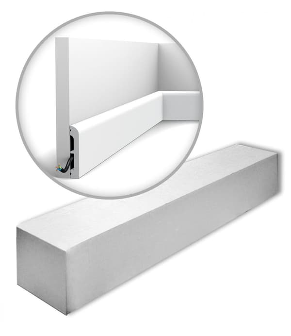 Golvlister Orac Decor AXXENT SX183-RAL9003-box 1 låda innehåller 34 lister 68 m