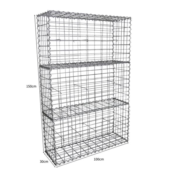 6 st Gabioner | Gabionkorgar 50 cm (H) x 100 cm (B) x 30 cm (D) Gabion