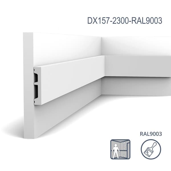 Ovilistat Orac Decor AXXENT DX157-2300-RAL9003-box 1 laatikko kanssa 27 listat 62,1 m
