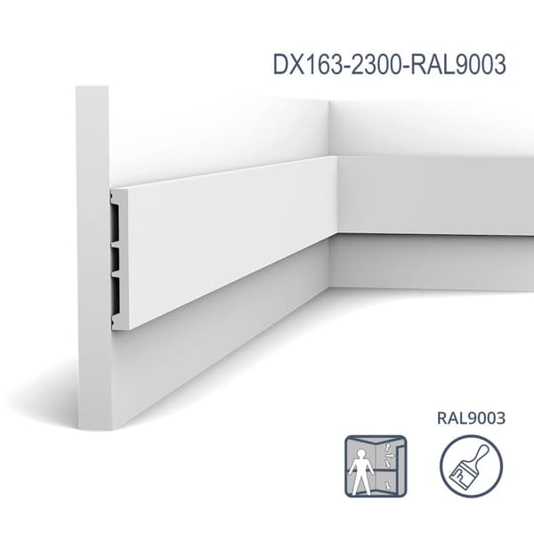 Ovilistat Orac Decor AXXENT DX163-2300-RAL9003-box 1 laatikko kanssa 18 listat 41,4 m