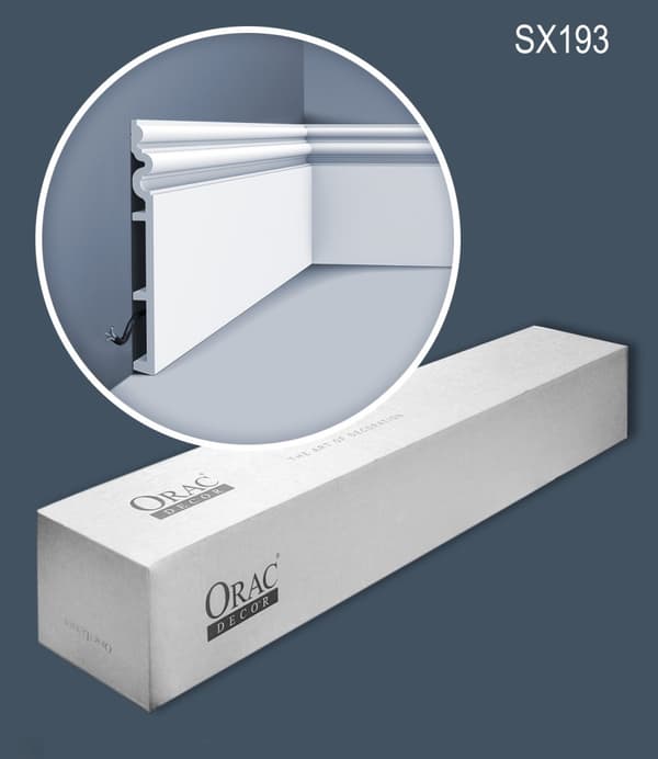 Jalkalistat Orac Decor LUXXUS SX193-box 1 laatikko kanssa 6 listat 12 m