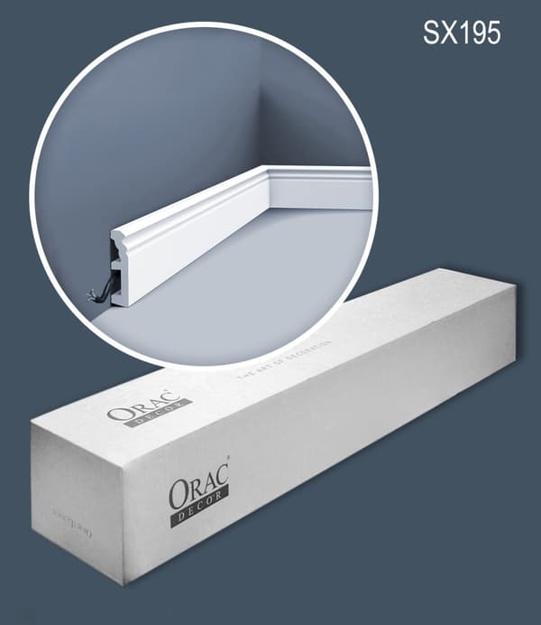 Jalkalistat Orac Decor LUXXUS SX195-box 1 laatikko kanssa 22 listat 44 m