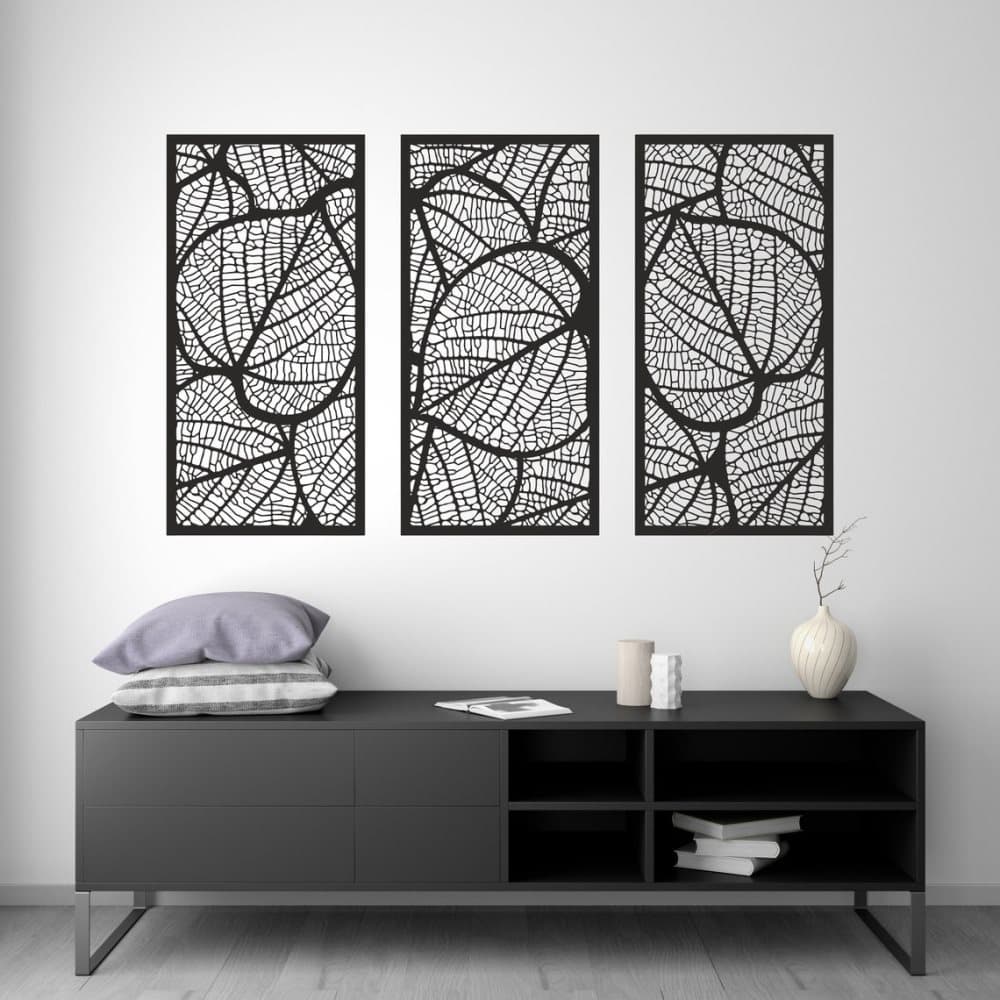 Tavla - "Löv" i tre paneler