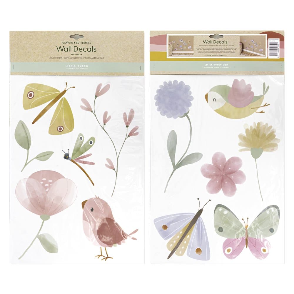 Little Dutch - Lyxiga väggklistermärken - Blommor & fjärilar
