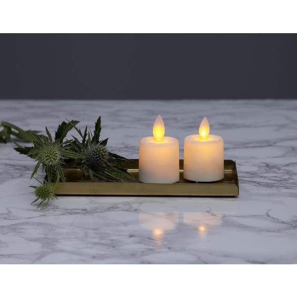 Batteridriven Blockljus LED M-Twinkle Vit 4x6cm 2-pack