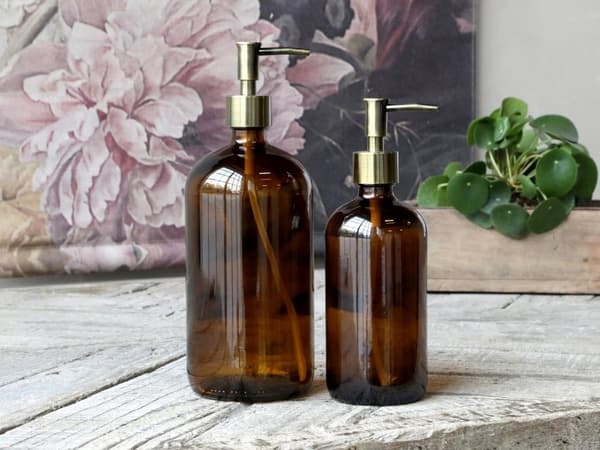 Chic Antique Flaska med 2 pumpar 1000 ml. H26 / Ø9,5 cm mocka 1st diskmedel