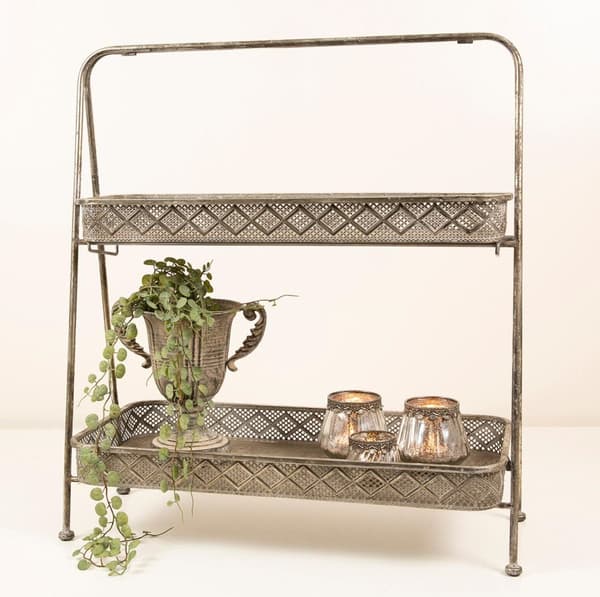 XX Opsats aflang metal, antik look H70xL52xD30 cm