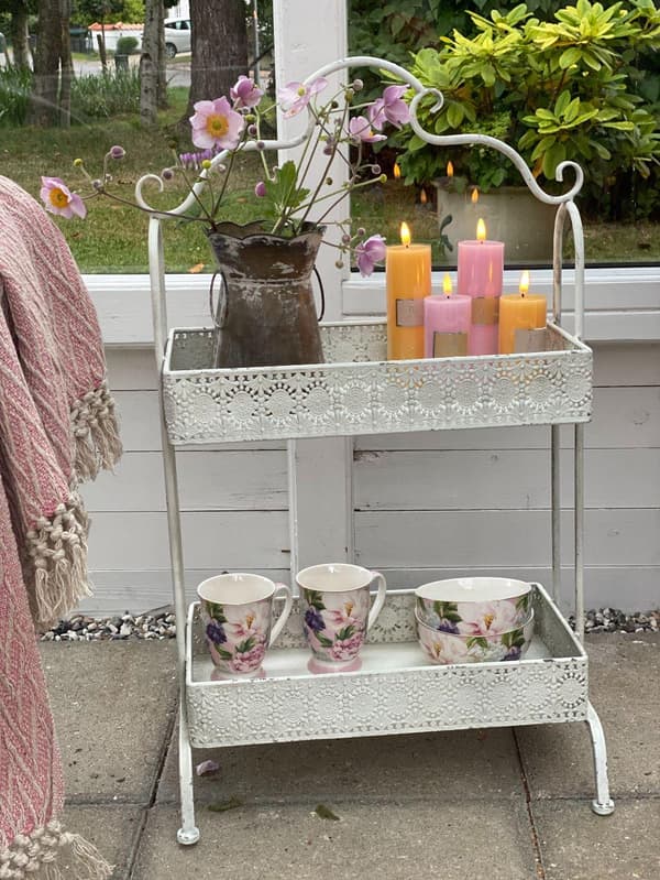 XX Planteopsats, antik hvid H78xL41,5 cm