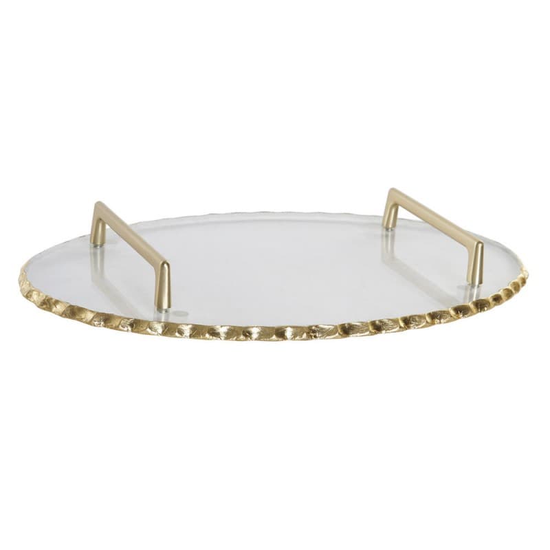 Bordsdekoration DKD Home Decor Metall Glas (37 x 24 x 4 cm)