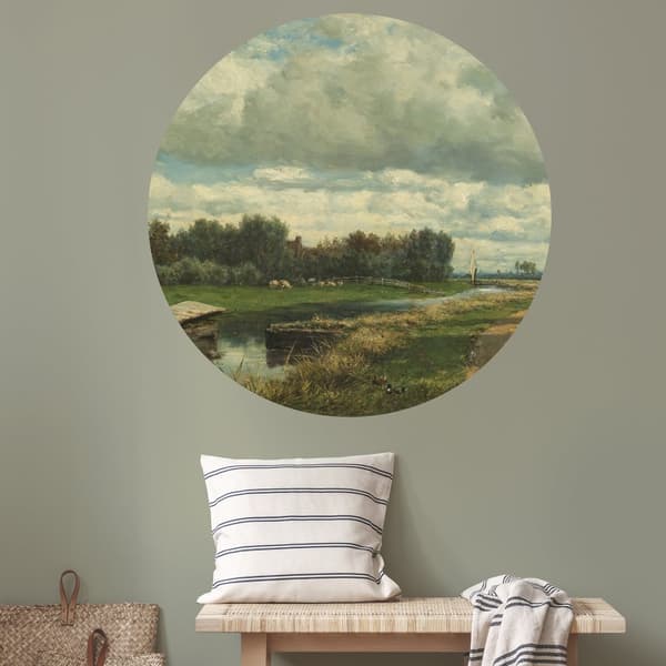 Art for the Home - Väggcirkel - Holländskt landskap - 100 cm