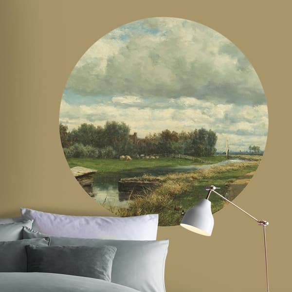 Art for the Home - Väggcirkel - Holländskt landskap - 100 cm
