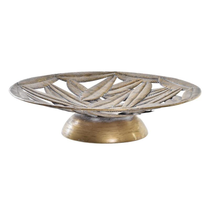 Bordsdekoration DKD Home Decor Gyllene Metall Järn Tropiskt Löv av en växt (40 x 40 x 10 cm)