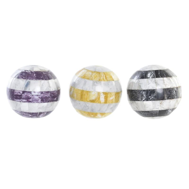 Dekorationsboll DKD Home Decor Pärlemor (13 x 13 x 13 cm) (3 antal)