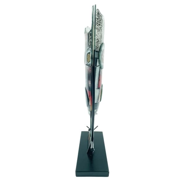 Glass vase Silver rings with stand H 47.5 cm - Benjamin