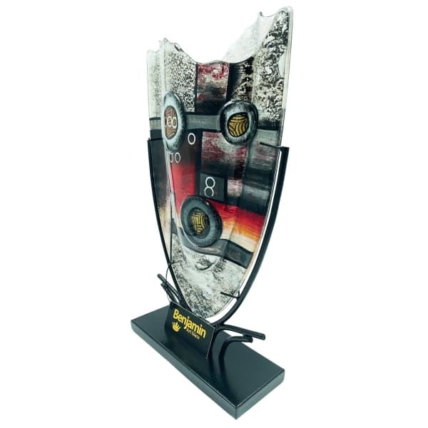 Glass vase Silver rings with stand H 47.5 cm - Benjamin