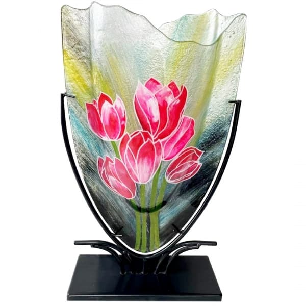 Glass vase Tulips H 47,5 cm - Benjamin