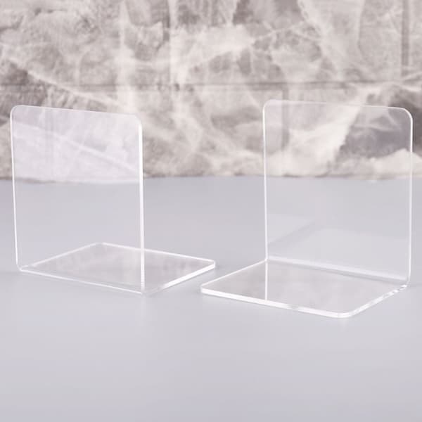 Bokstöd frostad plastskiva- 2-pack
