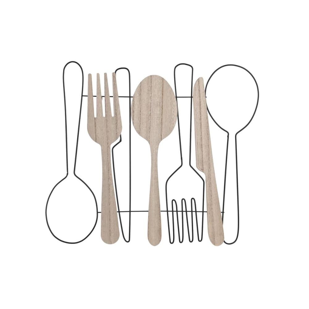 Väggdekoration DKD Home Decor Metall MDF Bestick (42 x 0,8 x 38 cm)