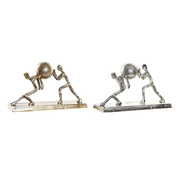 Dekorativ figur DKD Home Decor 33 x 10 x 19 cm Champagne Sølvfarvet (2 enheder)