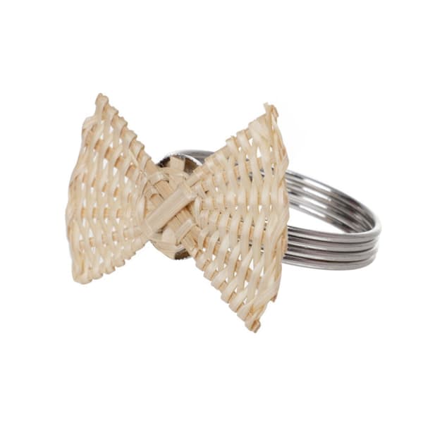 2 PCS Retro Handmade Rattan Weave Napkin Buckle Western Dining Table Napkin Ring 6651