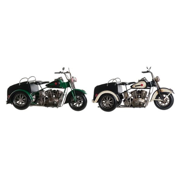Prydnadsfigur DKD Home Decor Svart Grön Motorcykel Vintage 16 x 37 x 19 cm (2 antal) (1 antal)