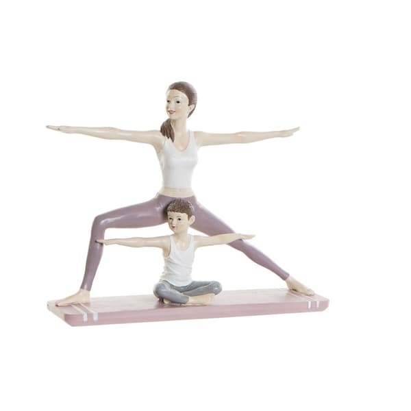 Prydnadsfigur DKD Home Decor 24 x 6,5 x 19,5 cm Scandi Rosa Yoga