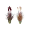 Miniatyrbild 1 av 3: Dekorativ växt DKD Home Decor Kub 30 x 30 x 106 cm Orange Polyetylen Bordeaux Mässing (2 antal)