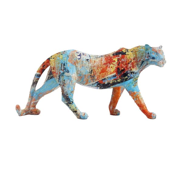 Prydnadsfigur DKD Home Decor 29,5 x 8,5 x 15 cm Leopard Multicolour Modern