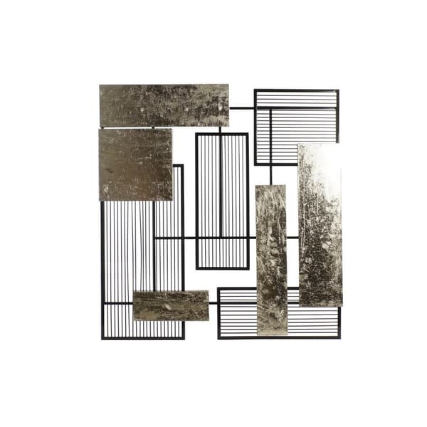 Väggdekoration DKD Home Decor 89 x 4,5 x 97 cm Abstrakt Svart Gyllene Modern